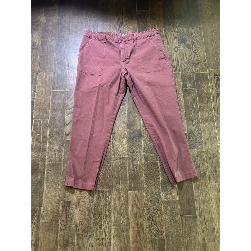 Lee Str. Leg Hi Rise Women's 18 Med. Pink Jeans/Pants, Zip, Pockets,Cotton/Spdx